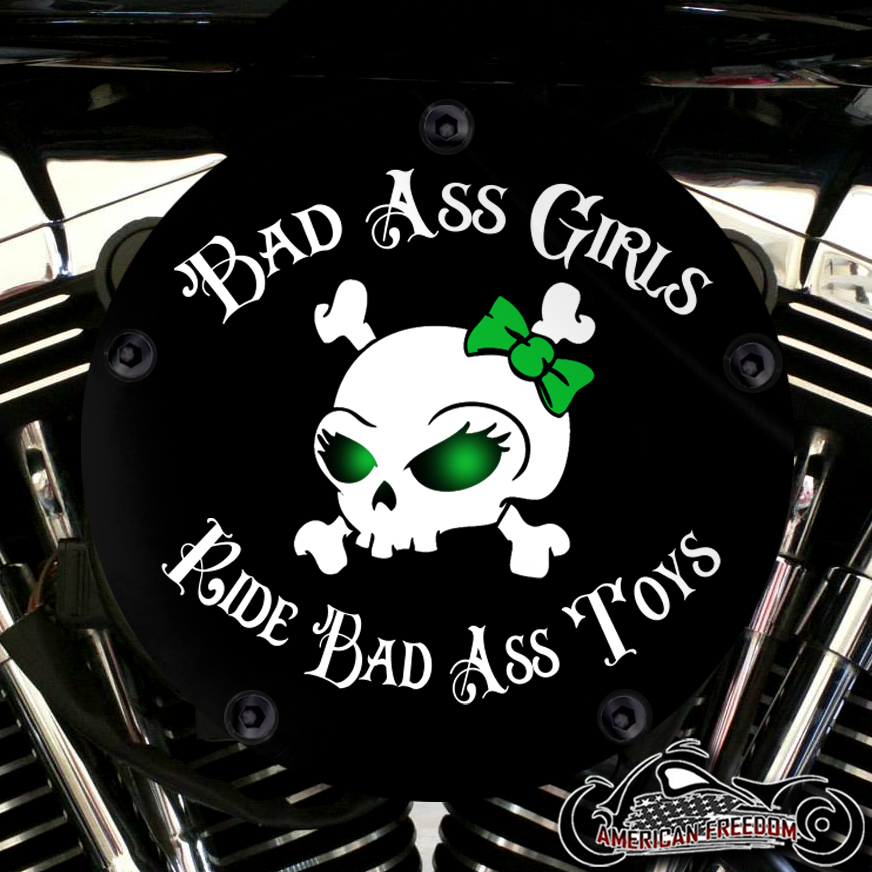 Harley Davidson High Flow Air Cleaner Cover - Bad Ass Green